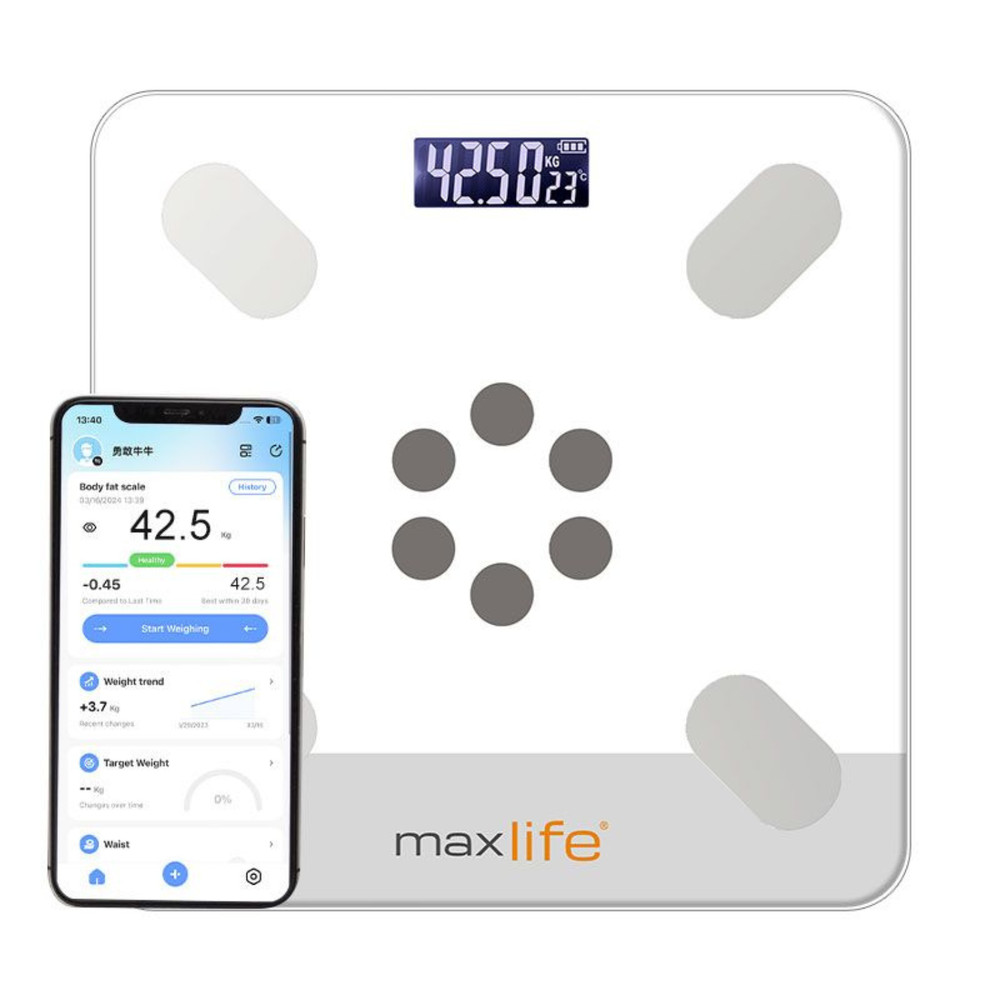 Digital body weight bathroom scale with step-on technology, 400 pounds