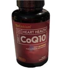 BioEmblem CoQ10 200mg Heart Health + BioPerine 90 Softgels Non-GMO Exp 01/2026