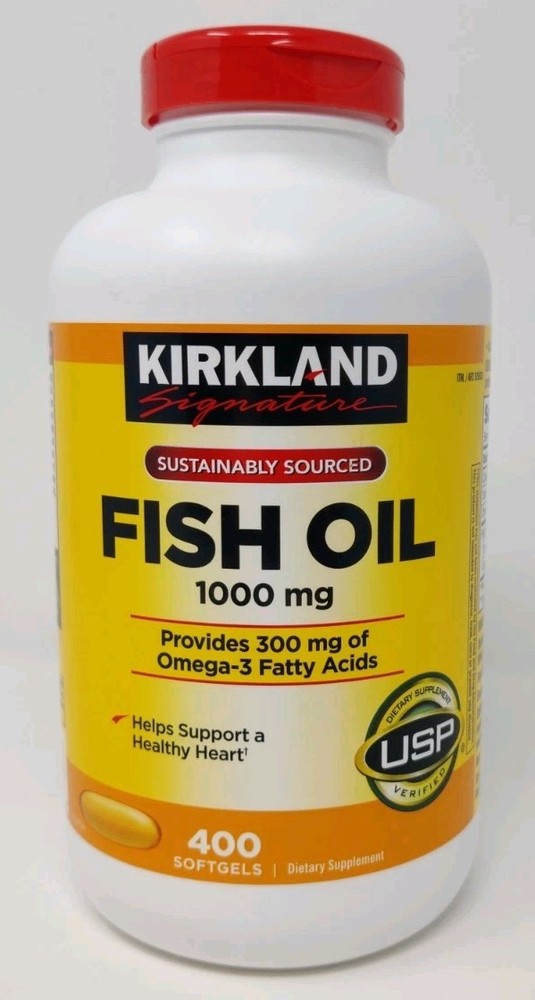 Kirkland Signature Fish Oil 1000 mg., 400 Counts X 300mg Omega-3 Fatty Acids