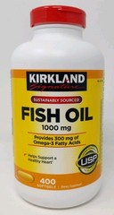 Kirkland Signature Fish Oil 1000 mg., 400 Counts X 300mg Omega-3 Fatty Acids