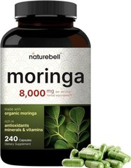 Moringa Oleifera 8000Mg | 240 Capsules, Made with Organic Moringa Leaf Powder