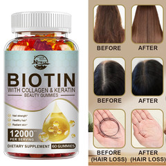 10000mcg Biotin Gummies Vegan Supplement for Healthy Hair Skin Nails Support