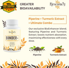 Detox Binder Supplement with Activated Charcoal & Clay – 180 Vegan Capsules