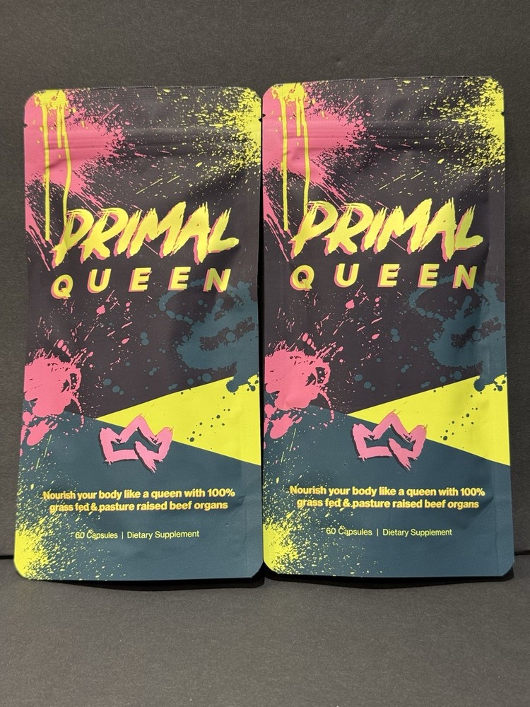 2 Packs 120 Capsules PRIMAL QUEEN Beef Organ Vitamin Supplement Exp 6/27
