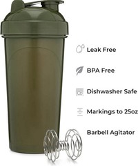 28 oz BPA-Free Leakproof Plastic Protein Shaker Bottle Flip-Top, Dishwasher Safe
