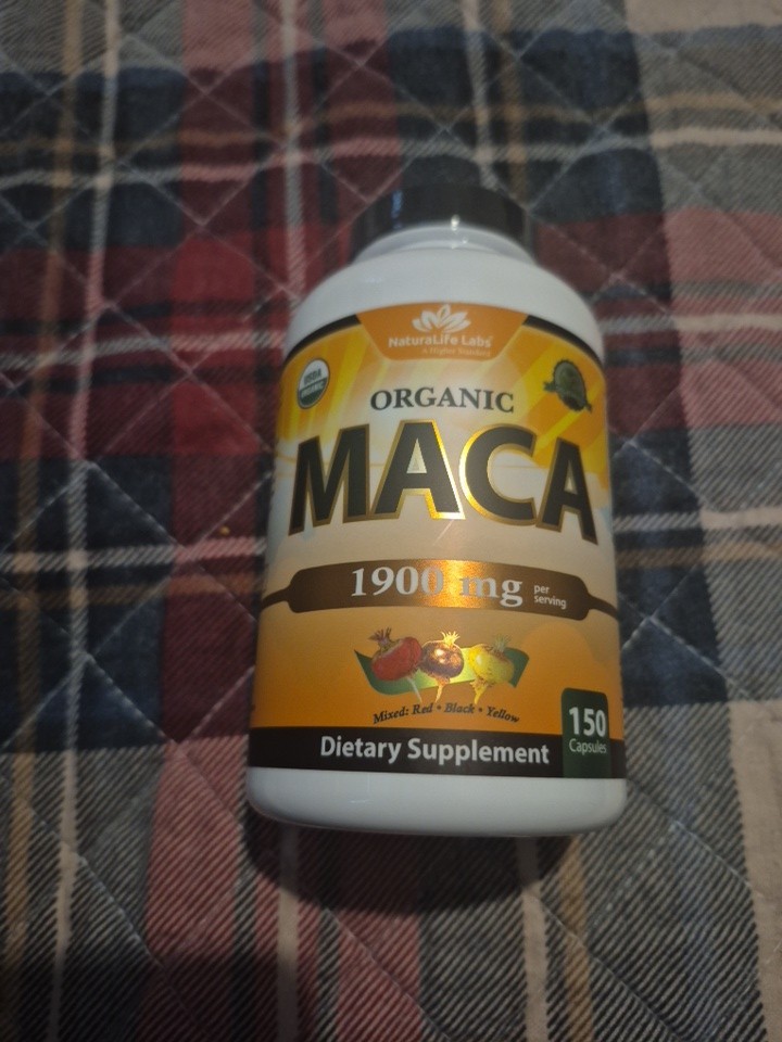 Organic Maca Root Black Red Yellow 1900 MG per Serving 150 Vegan Capsules – New