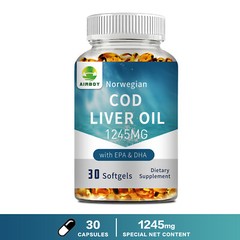 Norwegian Cod Liver Oil- EPA, DHA-Immune Support, Brain Health, Boost Metabolism