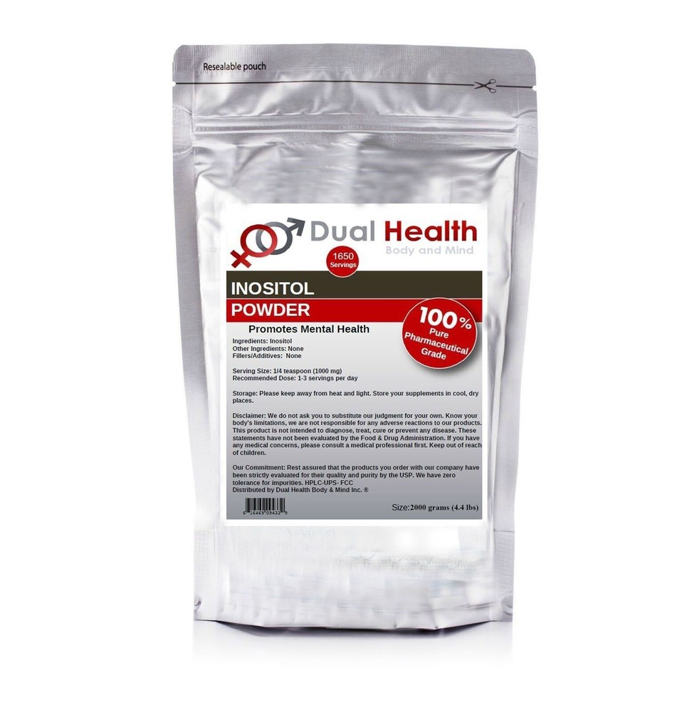 PURE INOSITOL 2000g (4.4 lbs) Powder Stress Anxiety Pharma Grade Bulk Supplement