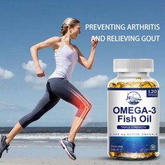 3x Strength EPA & DHA Omega 3 Fish Oil 3600mg, Highest Potency, 4 × 120 Softgels