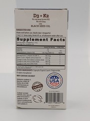 GuruNanda Cold Pressed Black Seed Oil with Vitamin D3 & K2