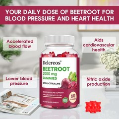 Beetroot 2000mg With L-Citrulline,Supports Healthy Blood Flow 60 Gummies