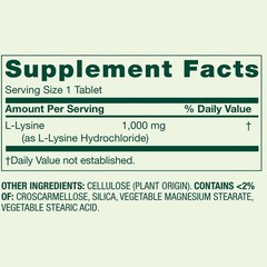 2 pack Spring Valley L-lysine Tablets 1000 mg 100 Tablets Fresh Stock