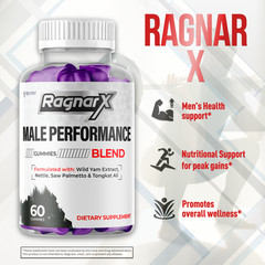(1 Pack) RagnarX Male Gummys Advanced Formula Ragnar X Max Vitamin 60 Gummies