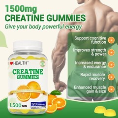 High Potency Creatine Gummies (1500mg) – 120 Delicious Berry-Flavored Chews