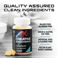 Creatine Monohydrate Gummies 2000mg – Best Micronized, Sugar Free Creatine Ch…