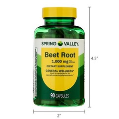 (2 pack) Spring Valley Beet Root Dietary Supplement, 1000 mg, 90 Count