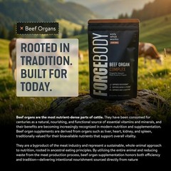 FORGEBODY® Beef Organ Complex Capsules 1 Month – 100% Grass Fed Organ Supplement
