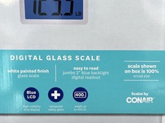 Conair Digital Glass Metallic Silver LCD Weight Watchers scale 400lbs WW514Z
