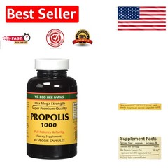 Organic 1000mg Propolis Capsules – Unflavored Nutritional Support – 90 Count