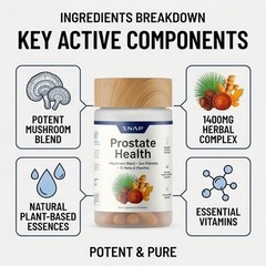 SNAP Prostate Wellness 2-Pack Saw Palmetto Mushroom Blend Men’s Supports 180