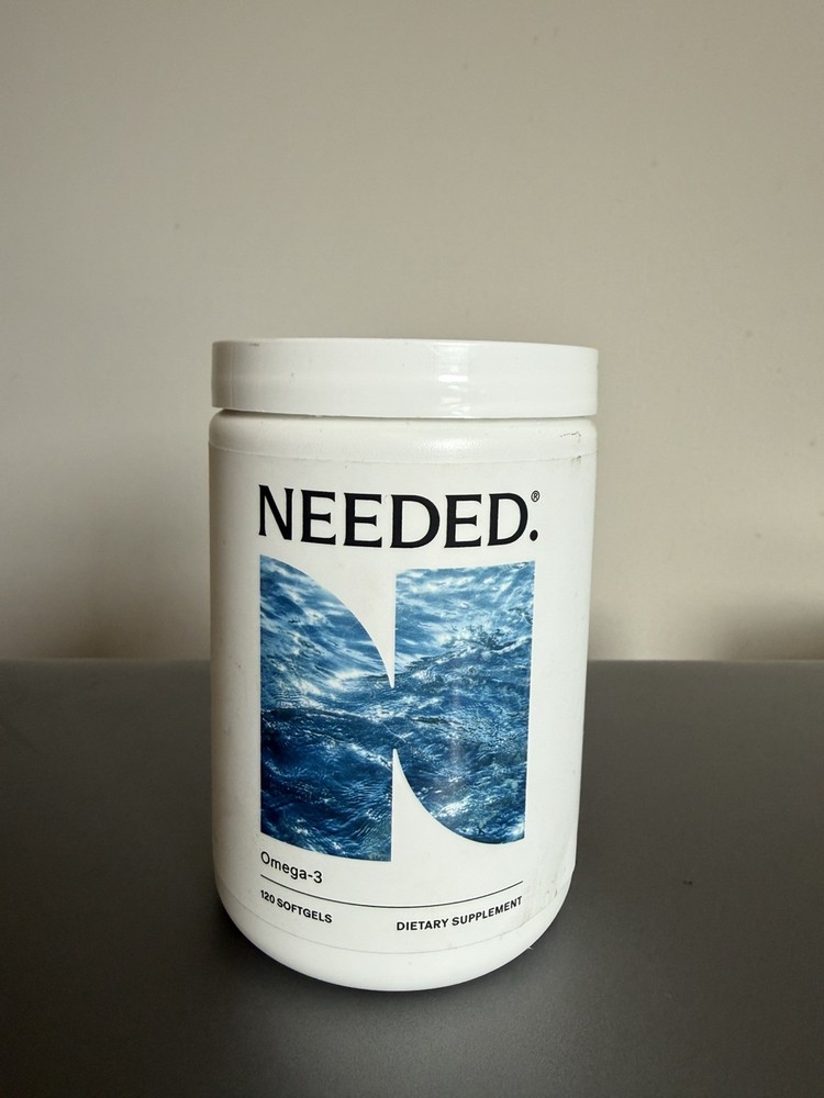 NEEDED Dietary Supplement Omega-3 Fish Oil, Contains 120 Softgels BEST BY: 10/26