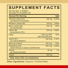 High Potency B Complex Maintain Cardiovascular Nervous Health 30/60/120 Capsules