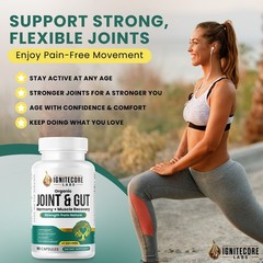 Organic Joint & Gut Supplement 2000mg Turmeric Collagen Probiotic 90 Caps