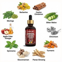 Berberine combined with Ceylon cinnamon supplement drops + various extracts