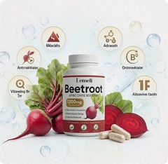3x Lemeli Beetroot – 1300mg, Lemeli Beet Root Supplement 60 Capsules