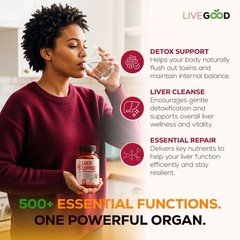 LIVEGOOD Liver Support Supplement with TUDCA & Ox Bile – 60 Count (Pack of 1)