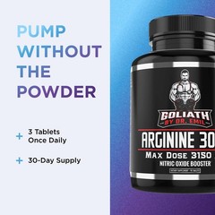 High-Dose Arginine 3000 – Nitric Oxide Booster for Blood Flow, Muscle Growth & E