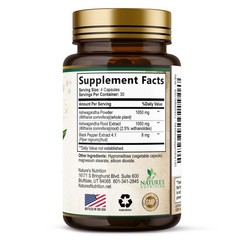 Ashwagandha Supplements – Premium Capsule 120 Count (Pack of 1)