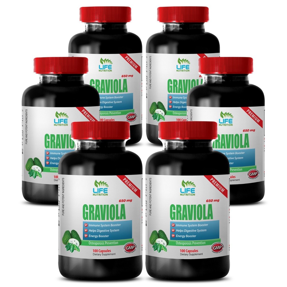 Graviola Pure – GRAVIOLA (leaf powder) 650 mg Antimicrobial Health Caps 6B