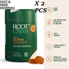 3PCS- Root Labs 10-1 Alpha Gummies | 4K mg Pure Shilajit & KSM-66 | 60 Gummies