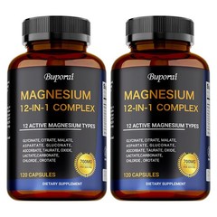 12-in-1Magnesium Complex 240pcs-Muscle Recovery,Sleep Aid,Cardiovascular Support