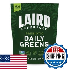 Laird Prebiotic Superfood Daily Greens – Total Size 14.8oz (7.4 oz x 2 )