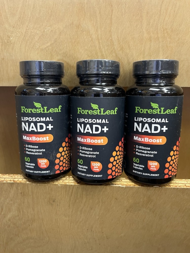 3 Pack Forest Leaf Liposomal NAD Booster Supplement 1200mg NAD+ 60 Cap 05/2028