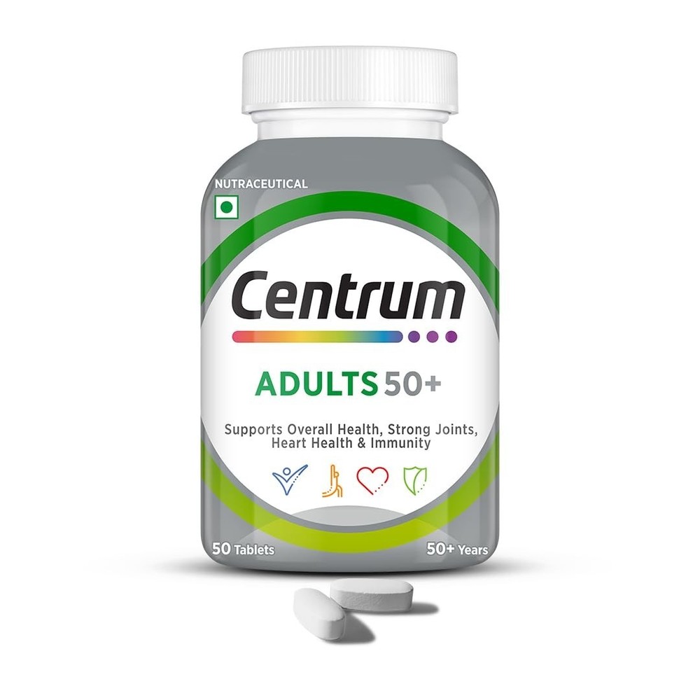 Centrum Adults 50+ Multivitamin Tablets 50 Count With 23 Vital Nutrients