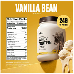 Levels Grass Fed Whey Protein Powder Vanilla Bean 24g 1.48LB
