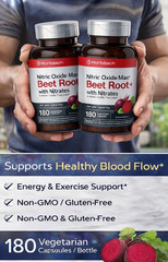 2 Pack Beet Root Capsule Supplement Pills 180 Total Count, Nitric Oxide