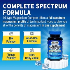 10 in 1 Magnesium Complex, 420Mg Elemental Magnesium | Ultra Strength, Max Absor