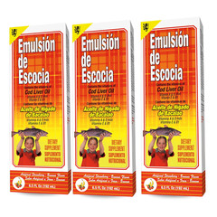Emulsion De Escocia Cod Liver Oil – Strawberry Flavor 6.5 fl oz (3-Pack)
