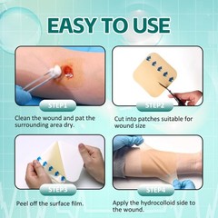 Hydrocolloid Wound Dressing Thin 4″x4″ 10pcs/Box Large Patch Bandages with Se…