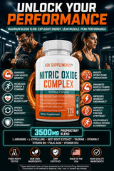 1 btl Nitric Oxide Complex 3500mg L-Arginine AAKG Muscle Pump Growth Pills
