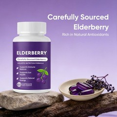 Advanced Elvera Elderberry Gut Support – Complex Organic Black Elderberry Soft C