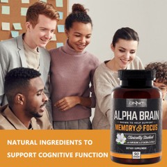 Brain Alpha Supplement Memory Focus Daily Mind Support for Career Academics 90