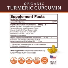 Life’s Fortune Organic Turmeric Curcumin Dietary Supplement, 180 Count – 750mg