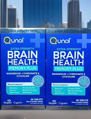 LOT 2 QUNOL EXTRA STRENGTH BRAIN HEALTH MEMORY PLUS SUPPLEMENT 60 X2 120 TABS!!