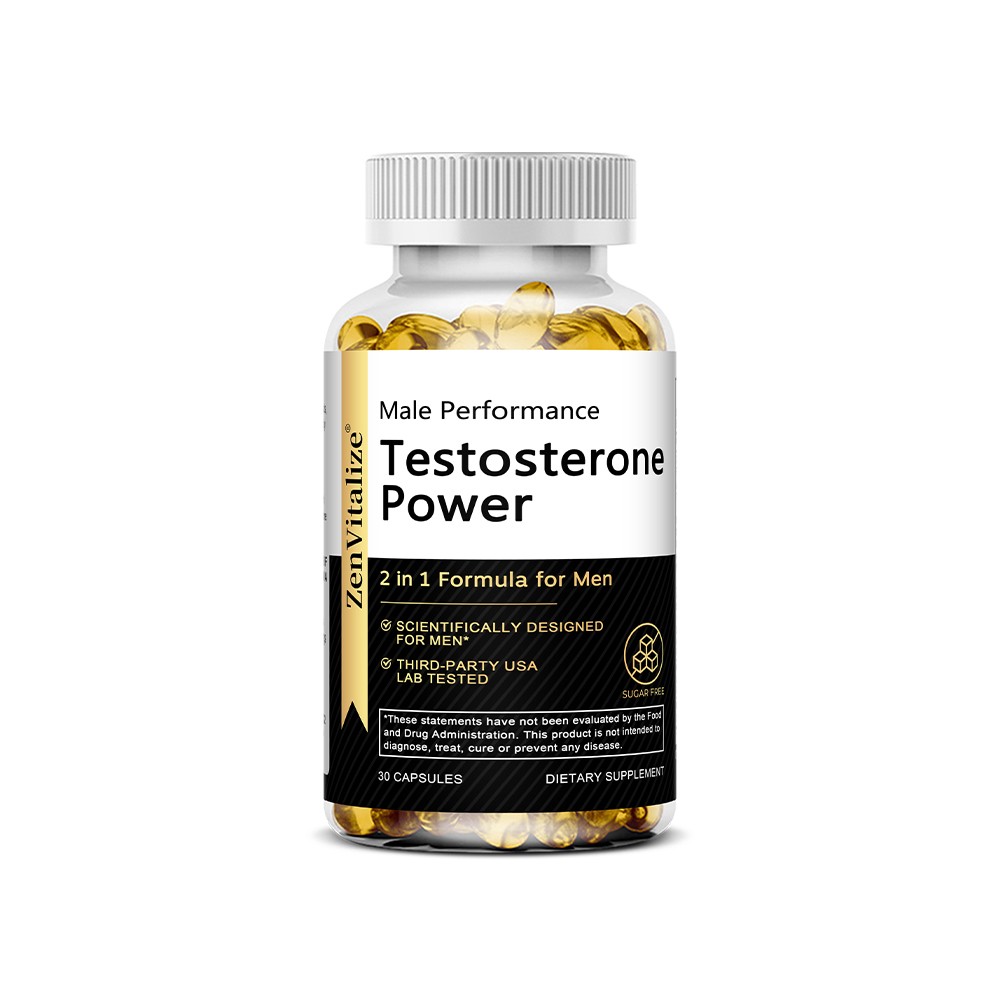 Male Strength & Energy Support Supplement, 30/60/120 Caps, Non-GMO Gluten Free