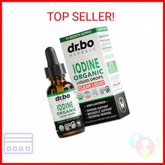 Iodine Liquid Drops Potassium Iodide – 1 Year Supply Pure Clear Organic Iodine D